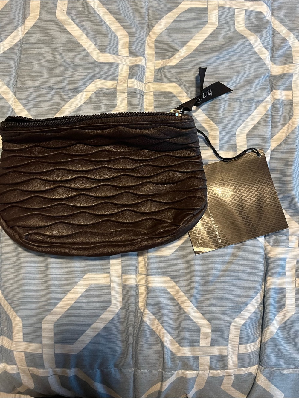 Laura Mercier Quilted Leather Wristlet Pouch, NWT